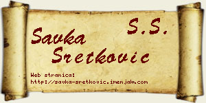 Savka Sretković vizit kartica